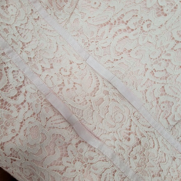 Gal Meets Glam Pink Ginger Rosebud Lace Sheath Dress wedding cocktail Womens 16 - Picture 5 of 6